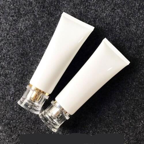 300pcs/lot 100g 100ml White Empty Plastic Squeeze Bottle Cosmetic Facial Cleanser Hand Cream Soft Tube