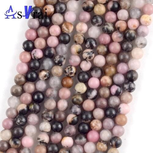 Black Lace Rhodonite Stone Natural Stone Round Shape Beads For Jewelry Making 3mm 120pc Spacer Loose Beads Diy Bracelets 15"