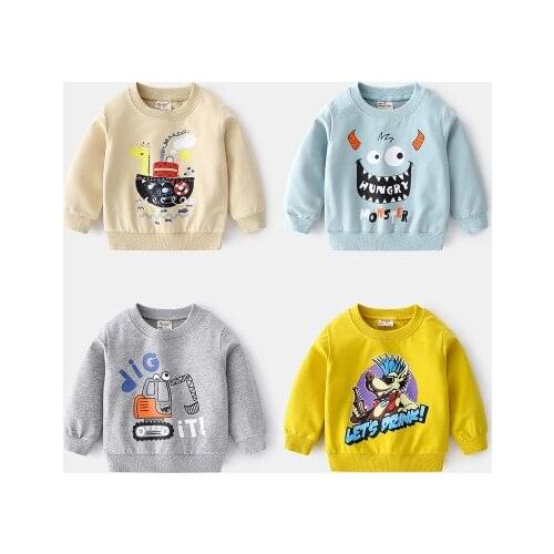 Baby Cartoon Sweatshirt 2021 Spring Autumn New Baby Boys and Girls Pullover T Shirt Childrens Long Sleeves Casual Sweatshirt
