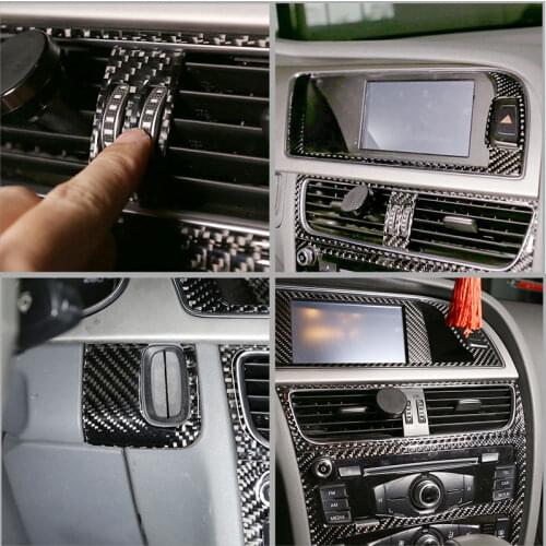 For Audi A4l/A5 2009-2016 Car Interior Modification Decorations Real Carbon Fiber (Soft) Car Accessories (Left Titanium)