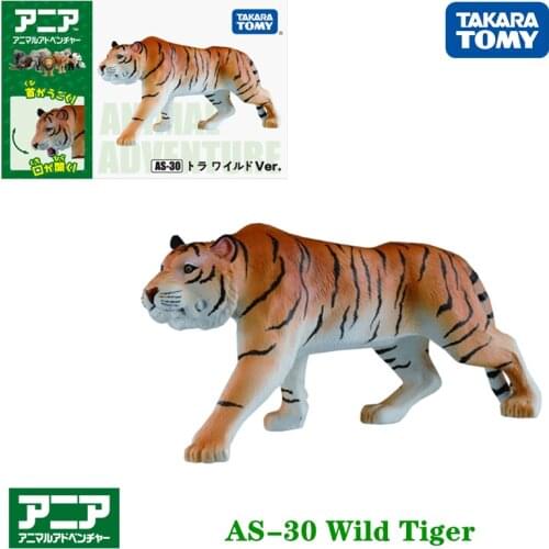 Takara Tomy ANIA Animal Advanture AS-30 Tiger Wild Version Resin Kids Educational Mini Action Figure Toy Bauble
