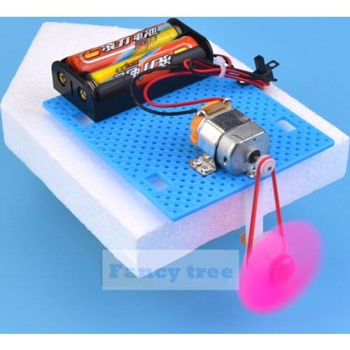 Physics Science Experiment equipment Tecnologia diy kit Mini Powerful speedboat model best steam toys for kids children