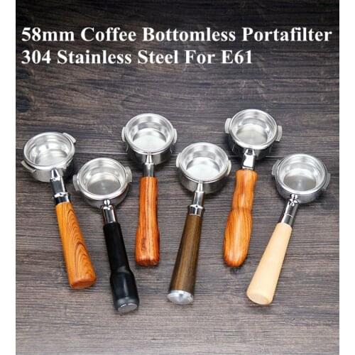 58mm Coffee Bottomless Portafilter Filter Basket For Expobar E61 Replacement 304 Stainless Steel القاع Espresso maker Accessory