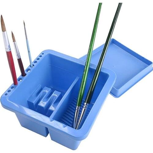 Portable Paint Brush Washer Bucket Storage Box With Palette Drying Tool For Watercolor Oil Painting Creative Art supplies