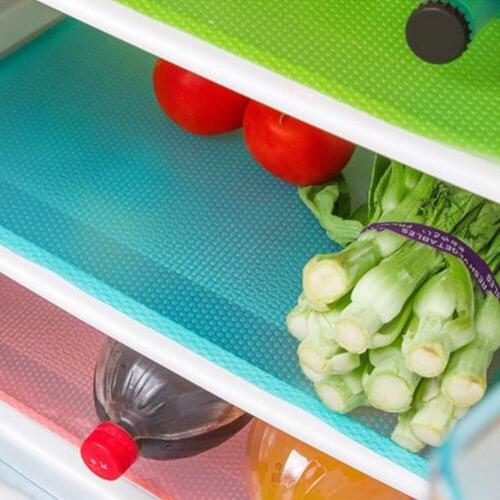 4 pcs Fridge Pad Drawer Mat Antifouling Mildew Refrigerator Mat Moistureproof Waterproof Pad