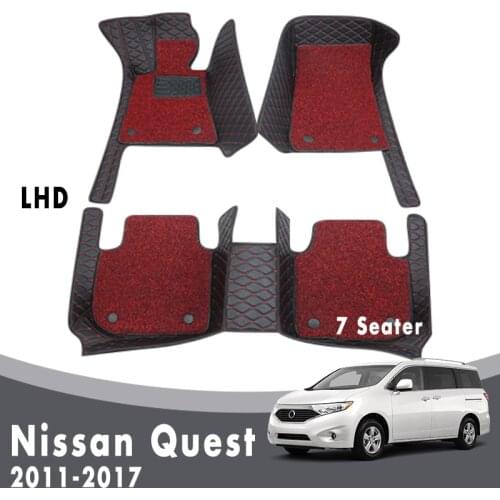 Custom Car Floor Mats For Nissan Quest 2017 2016 2015 2014 2013 2012 2011 7 Seater Custom Double Layer Wire Loop Carpets Rugs