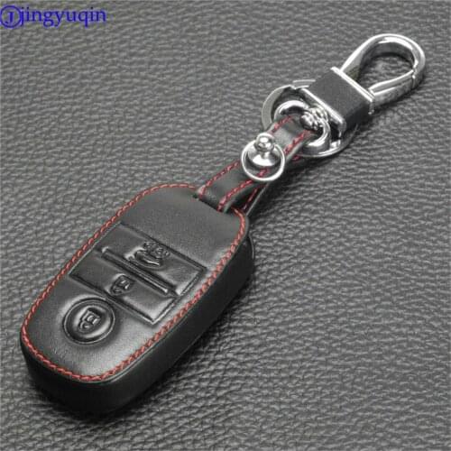 3Buttons leather Key Cover for KIA Rio Sportage KX5 ceed Sorento cerato K2 K3 K4 K5 key set jacket Cover case remote Styling