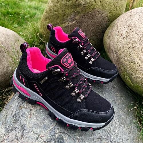 TYDZSMT Women Hiking Shoes Outdoor Sneakers Autumn Womens Camping Sneakers Breathable Shoes Plus Size 35-42 Slip-on Trekking
