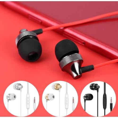 Metal In-Ear Subwoofer Earphone Sport Running Earphones HandsFree Earbuds Headphones with Mic Stereo Headset