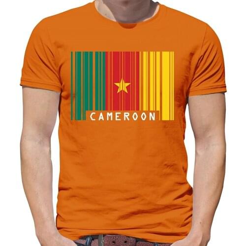 Mens T Shirts Fashion 2019 Cameroon Barcode Style Flag - Mens Crewneck T-Shirt - 7 Colours T Shirt Short Sleeve