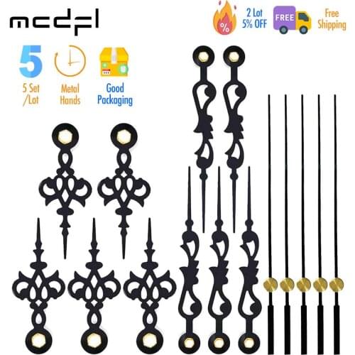 MCDFL DIY Kit Black Nordic Clock Hands Needles and Minute Wall Movement Mechanism Silent Head Loose Pieces Repair Fixing Watch