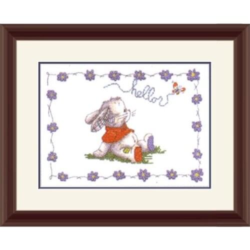 Cross Stitch Kit Precision Printing XT27 Cute Cartoon Bunny Butterfly Flower Childrens Bedroom Decoration