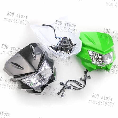 HEADLIGHT HEAD LAMP BLACK MOTORCYCLE STREETFIGHTER DIRT BIKE KLX CRM XR DRZ RMZ RM250 YZ WR
