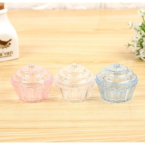 Transparent Plastic Cake Shape Candy biscuit Box Birthday Party Gift Wrapping Container Small Jewelry Bank LX8309
