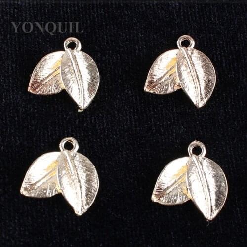 Wholesale Leaf Metal Perforate For Women Rhinestone Button Garment Cloth Decoration Art Craft DIY Accessories 50Pcs/Lot MYQB106