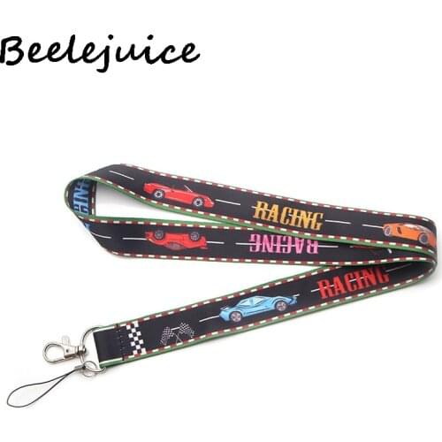 Racing car Neck keychain necklace webbings ribbons Anime Cartoon Neck Strap Lanyard ID badge holder Keychain Lanyards