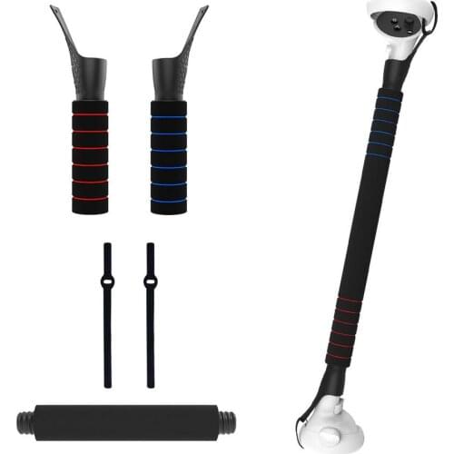 VR Light Handle VR Touch Controller For Oculus Quest 1/2 Long Stick Dual Handle Extension Grips Playing Beat Saber Games