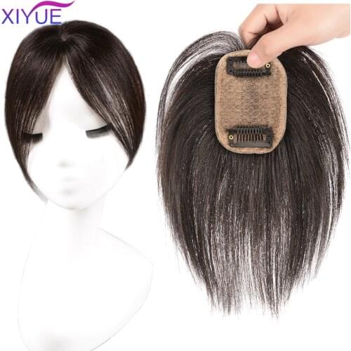 3D Bangs Replacement Piece Hair Covering White Hair Natural Invisible Hair Clip In Hair Bangs Hairpiece Synthetic Fake Bang Hair