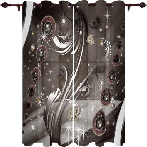 Modern Art Gem Shiny Valance Window Curtains For Living Room Bedroom Kitchen Home Luxury Youth Room Treatment Window Curtains