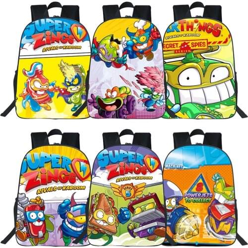 Teenager Boy Girl Bag Super Zings Backpack Bags 3D Print Cartoon Game Super Zings Students Children School Bags Rucksack Mochila