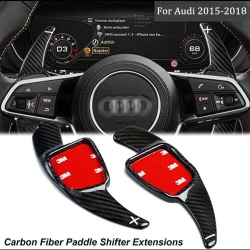 Carbon Fiber Steering Wheel Shift Paddle Extension Shifters For Audi 2015-up A3 A4L A7 R8 Q3 Q7 TT