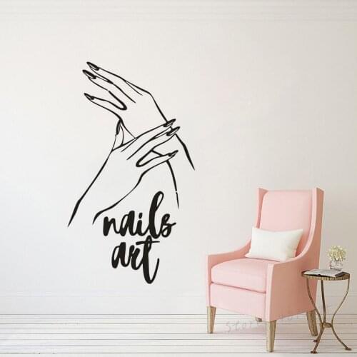 Nail Art Polish Vinyl Wall Decal Manicure Nails Salon Wall Décor Beauty Hands Wall Art Sticker Nail Stylist Wall Mural AZ919