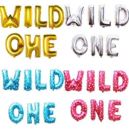 WILD ONE 1th Birthday Party Balloon Party Foil Star Balloons For Baby Shower Decoration Air Balls Inflatable Toys