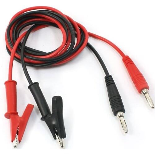 High Quality 1M Long Alligator Clip to Banana Plug Test Cable Pair for Multimeter