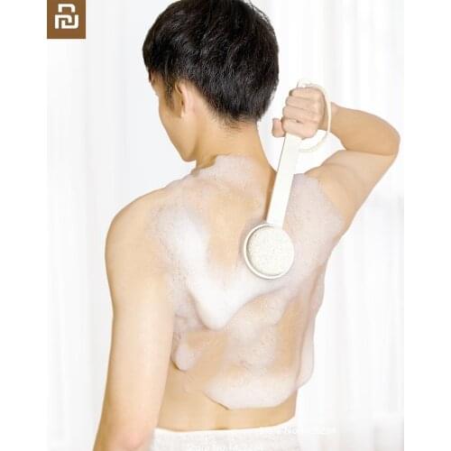 Youpin New Double-sided bath brush Skin-friendly Soft bristles pumice Exfoliation Wooden Body Massage Shower Brush Woman Man