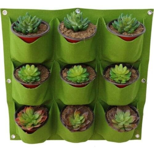 Vertical Greening Hanging Wall Planting Bag Garden Plant Grow Pot Bags Eco Friendly Seedling Cultivation Planter 9/18 Pocket