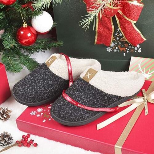 Womens Cozy Memory Foam Slippers Fuzzy Wool-Like Plush Fleece Lined Home Soft slippers w/Indoor, Outdoor Anti-Skid Rubber Shoes