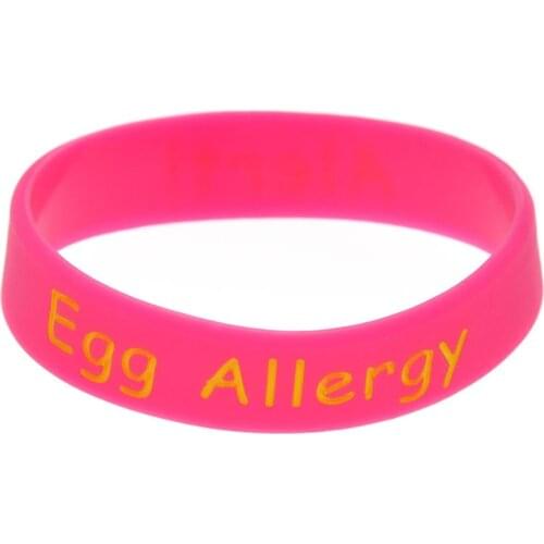 1PC Alert Egg Allergy Silicone Wristband for Daily Reminder Kid Size