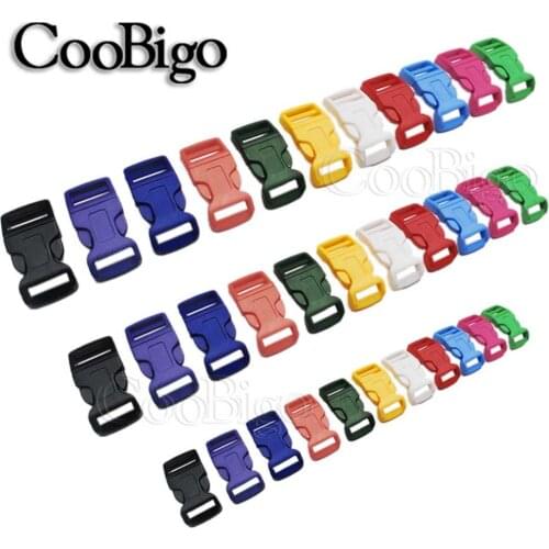 10pcs 5/8" 3/4" 1" Colorful Curved Contoured Side Release Buckles for Backpacks Strap Dog Collar Belt Webbing Bag Accessories