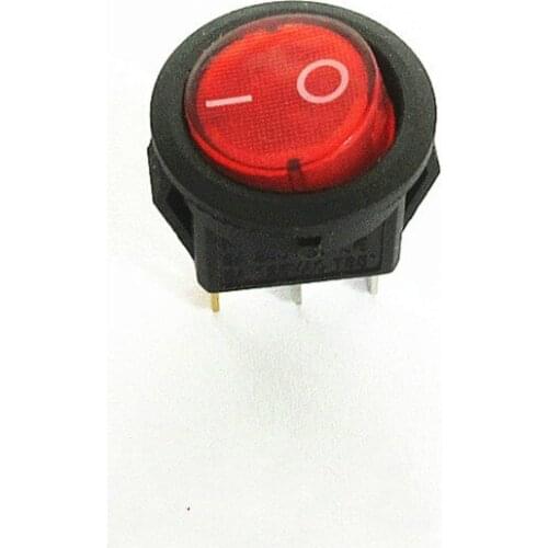 KCD11-3PIN 125V - 250V 3A - 6A Round Rocker Switch Red with Light Opening 15mm Boat Type Small Power Switches KCD1-2