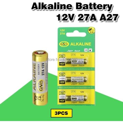 3PCS 12V A27 27A G27A MN27 MS27 GP27A L828 V27GA ALK27A A27BP K27A VR27 R27A Alkaline Dry Battery for Alarm Doorbell Car Remote