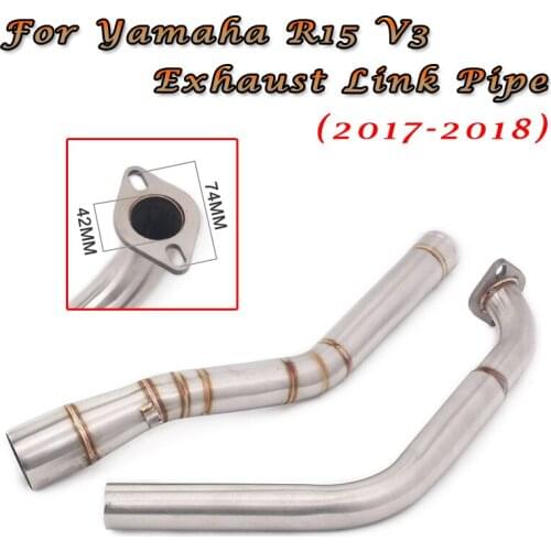 51mm Motorcycle Exhasut Escape Modified Front Middle stainless steel Link Pipe For Yamaha R15 Slip on 2017 2018