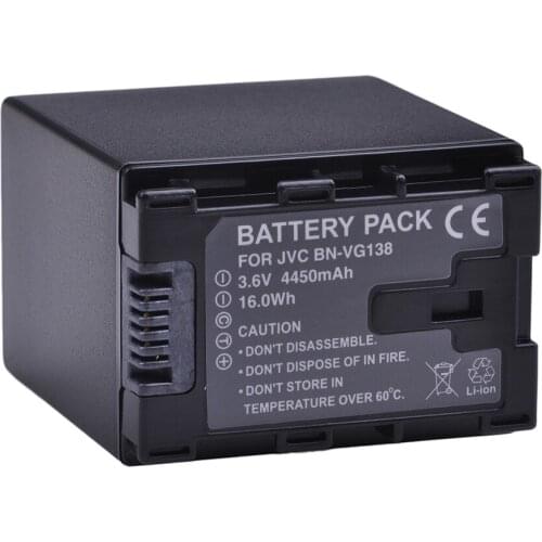 BN-VG138 4450mAh VG138 Batteries for JVC GZ-E10 GZ-E100 GZ-E15 GZ-E200 GZ-E205 GZ-E208 GZ-E220 GZ-E225