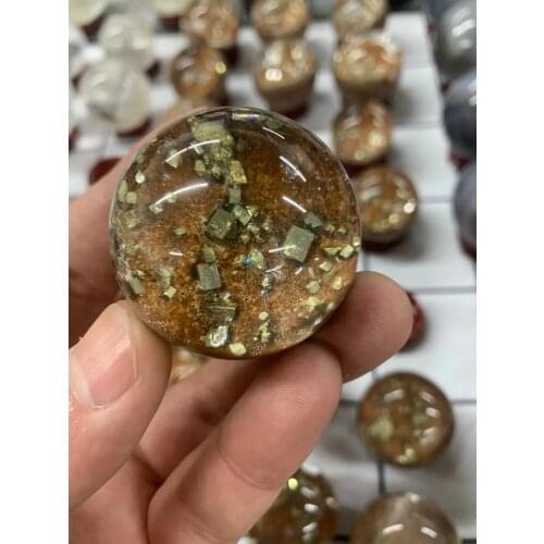 Boule de cristal the chalcopyrite crystal ball sphère de guérison, décoration de maison, cadeau