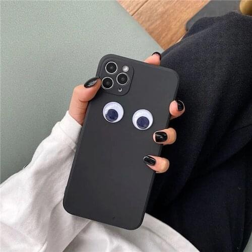 3D Black Eyes Case for iPhone 12 Pro Max Back Phone Cover for 12 Mini 11 Pro Max X XS XR 8 7 Plus SE 2020 Capa