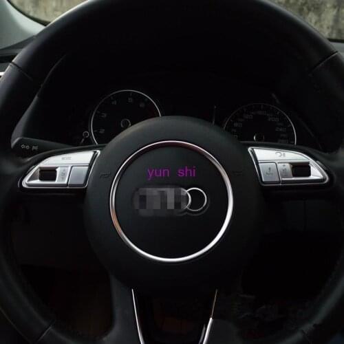 3 type ABS Chrome Car Steering Wheel Button Decoration Trim Cover Inner Refit Parts For Audi S3 S5 S6 S7 RS5 RS7 SQ5 Car-Styling