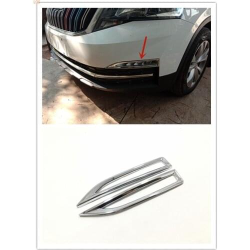 For Skoda KAMIQ 2018-2019 ABS Chrome Front fog lights Decorative frame Protective decoration Car styling