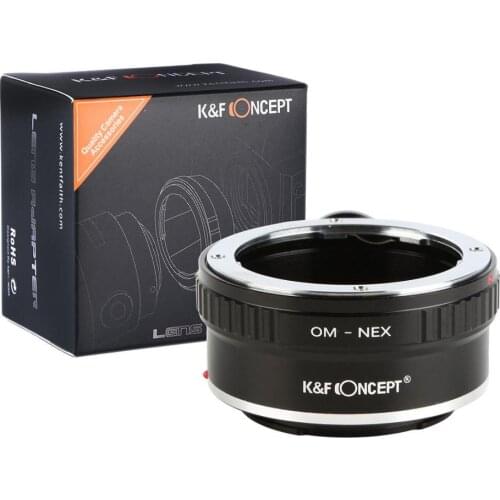 K&F Concept adapter with tripod for Olympus OM mount lens to Sony NEX E mount Alpha A6400 A6300 A7R2 A3000 A7 A7R A6000 Camera