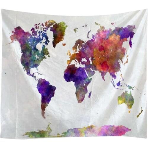 Map of The Creative World 3D Painting Tapestry Wall Hanging Bed Spread Beach Towel Table Cloth Yoga Mat 250*180CM Large Size