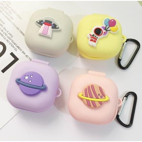 Cute Earphones Cases For Samsung Galaxy Buds Live / Galaxy Buds PRO Case Astronaut Cartoon Silicone Anti-fall Protector Cover