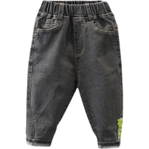New Boy Girls Jeans Spring Autumn Cotton Stretchy Soft Denim Pants Kids Trousers Toldder Clothes Girls Clothing 2-7T