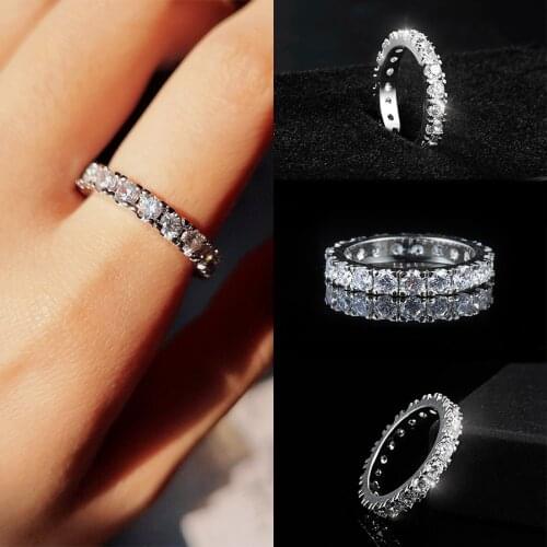 Wedding Ring Couple Concise Classical Cubic Zirconia Fashion Jewelry Love Heart Cross Opening Adjustable CZ Finger Ring