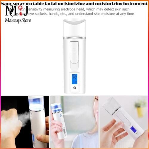 Nano Spray Face Humidifier Facial Steamer USB Charging Mini Face Sprayer Skin Moisturizing Alcohol Sterilizer (White)