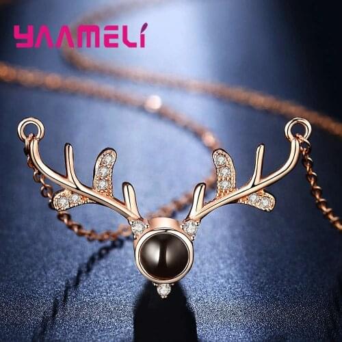 Minimalist 4 Style Cute Deer Necklace for Women Elegant Delicate Rose Gold Color Collar Choker Necklace Fashion Jewelry