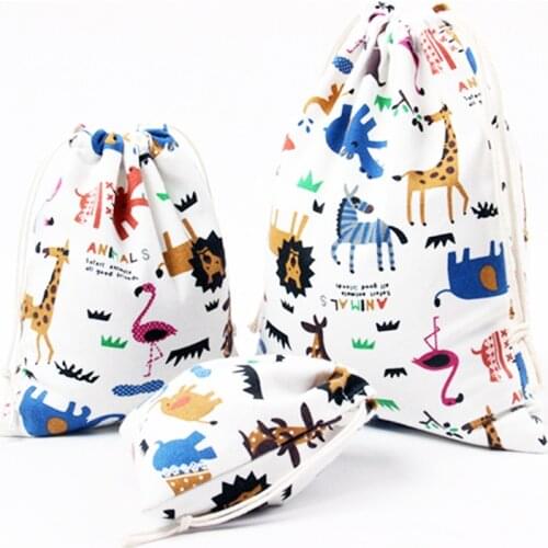 Cartoon Animal Candy Gift Bag kid jungle theme Birthday Party Christmas baby shower Favor chocolate Drawstring Pouch storage bag