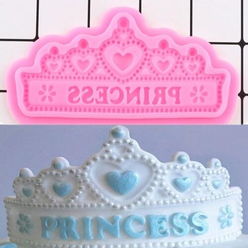 Princess Crown Silicone Mold Cake Border Fondant Molds Cake Decorating Tools Chocolate Gumpaste Candy Polymer Clay Resin Moulds